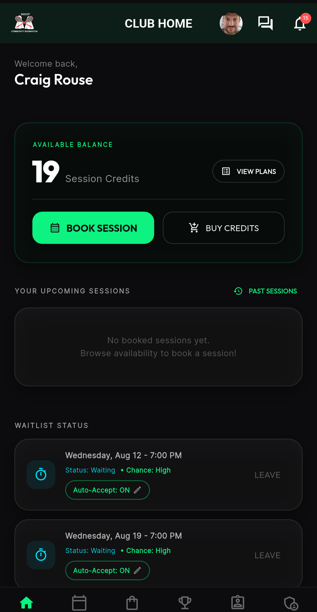 Waitlist entries with auto-accept on